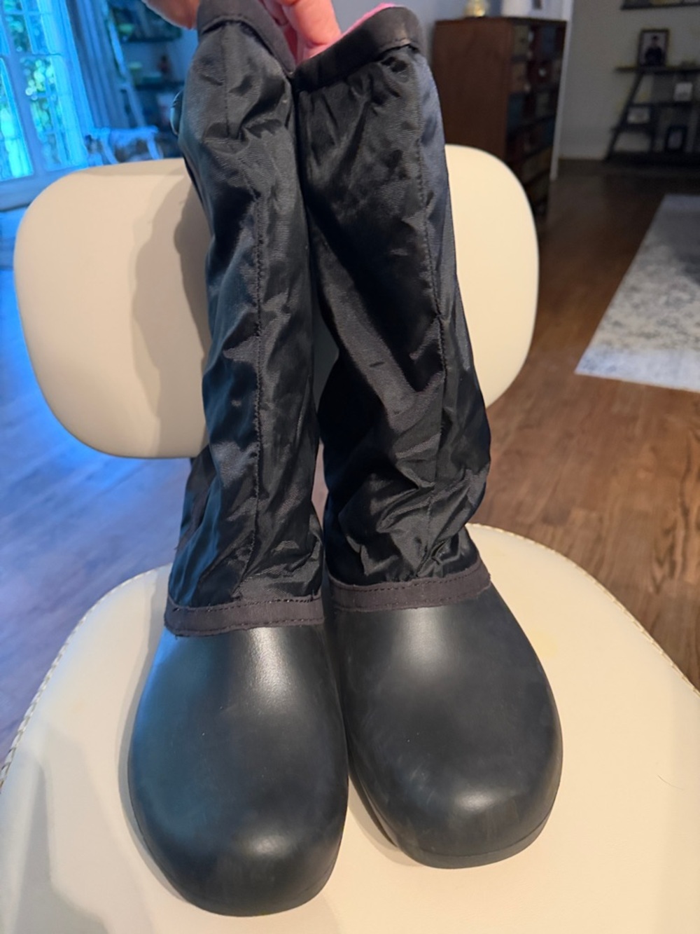 CROCS Black Nylon Shaft Waterproof Boots